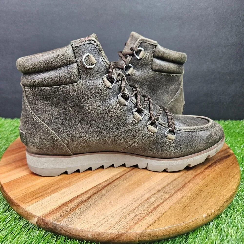Sorel Harlow NL3339-245 Brown Leather Ankle Hiking Boots Size Womens 8 Lace Up - Picture 9 of 13